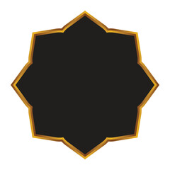 Luxury Black Islamic Frame for Names with Golden Border