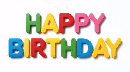 Celebrate joyfully with colorful letters spelling Happy Birthday, a cheerful message for greeting cards and party decorations