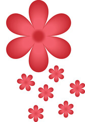 red flower on a white background