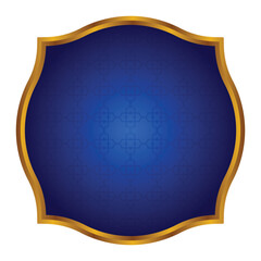 Luxury Blue Islamic Frame for Names with Golden Border