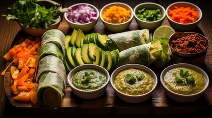 Fresh Spring Rolls with Dips Galore