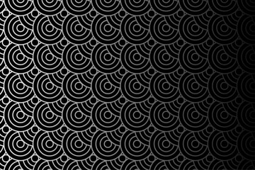 Vector art of black and white circular pattern with gradient