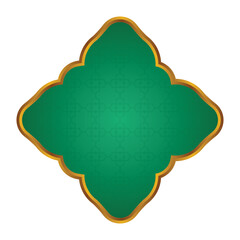 Luxury Green Islamic Frame for Names with Golden Border