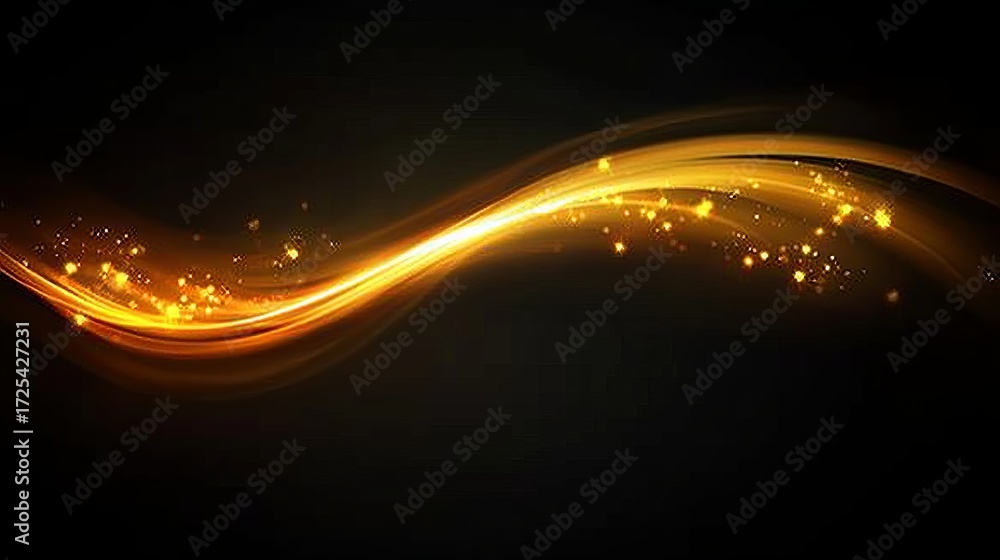 Poster abstract dynamic elegance vector curve banner concept with glitter particles and bokeh effects