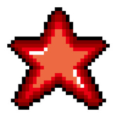 Obraz premium Pixel art icon star (4).png