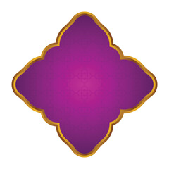 Luxury Purple Islamic Frame for Names with Golden Border
