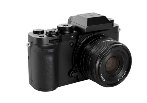 Professional DSLR Camera with Lens, Isolated on White Background isolated on transparent background