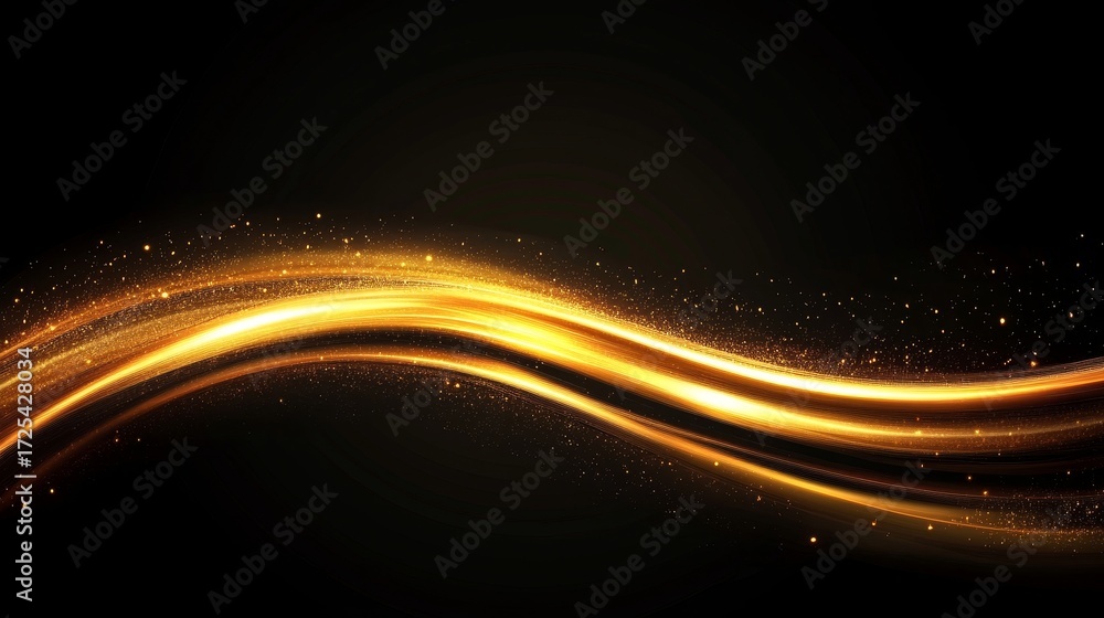 Canvas Prints dynamic backdrop of shining light streaks adorning a pitch colored scene with golden sparkles