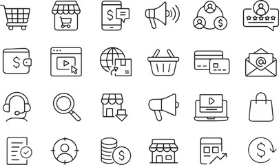 E-commerce and Marketing Icon Set