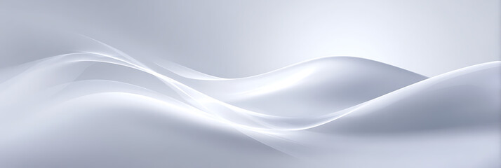 Obraz premium An abstract background features undulating waves of soft white, creating a serene, fluid, and minimalist design, perfect for concepts of calm, purity, and elegant simplicity. 