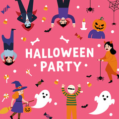 All ghost character celebrate halloween party, vector illustration design