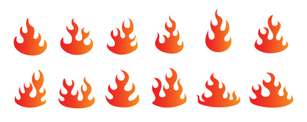 Vector of red and orange fire flame