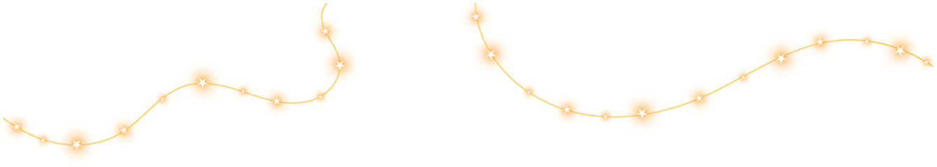 Curved garland glowing star lights