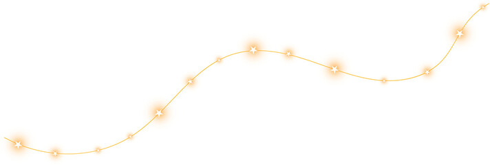 Golden Sparkling garland of shining stars