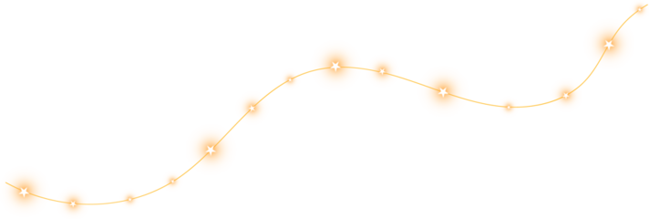 Golden Sparkling garland of shining stars