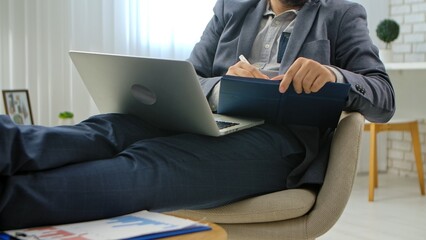 Professional Relaxation in Modern Office Setting with Lapdesk