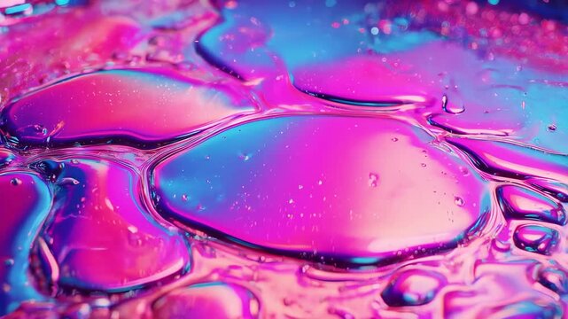 Vibrant Holographic Pink Liquid Abstract Background