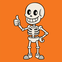 Obraz premium Dancing Human Skeleton Illustration