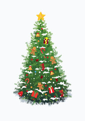 christmas tree isolated on white background