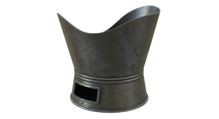 Traditional Metal Charcoal Stove and Brazier for Outdoor Cooking and Heating, Isolated on White Background