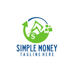 Cash Money Simple Logo Design Template Digital Payment Investing Finance Illustration