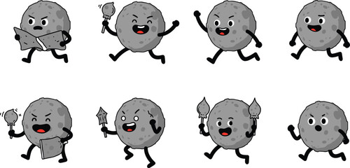 Cartoon moon characters, funny moon, cute moon illustration, lunar icons, moon vector art, emotional moon, space character, fantasy moon, creative design, night sky