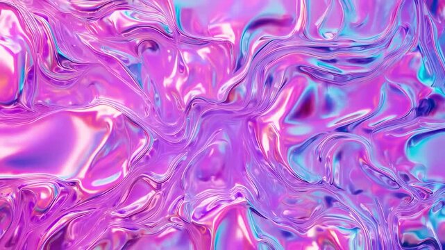 Vibrant Holographic Pink Liquid Abstract Background