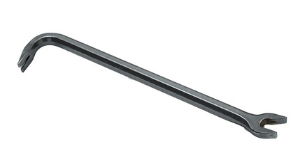 Versatile Steel Pry Bar with Claw and Wrench Ends Isolated on White Background for Construction, Demolition, and Carpentry Projects
