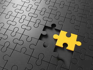 Unlock brilliant solutions finding the perfect piece to complete your challenging project, symbolizing innovation and success.