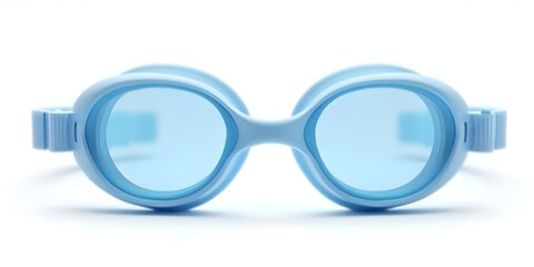 Fototapeta premium Blue Swimming Goggles on White Background for Swim Gear Concept