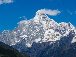 Siguniang snow capped mountain in Sichuan, China