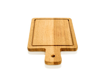 Wooden board made of pine for the kitchen, close-up.