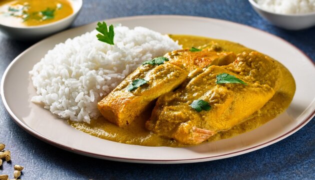 shorshe ilish hilsa fish in mustard curry with rice