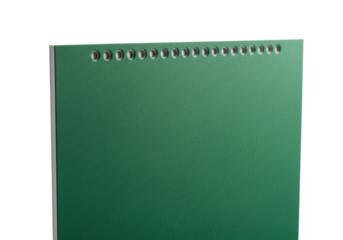 Emerald green matte cardstock sheet with precise circular perforations on top edge, isolated on a transparent background with copy space under studio light, concept of quality craftsmanship