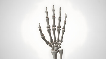 Detailed Human Hand Anatomy Illustration with Skeletal Structure Ligaments and Tendons on White Background
