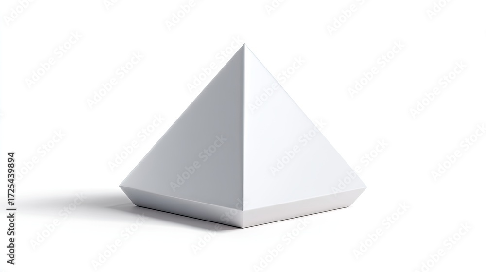 Aufkleber abstract representation of a white pyramid on a clean background for artistic and design uses