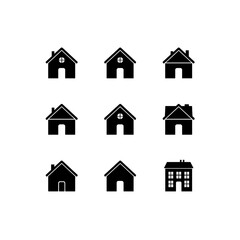 Home and Factory Icon Set | Minimal Vector Design for Industry, Real Estate, and Construction