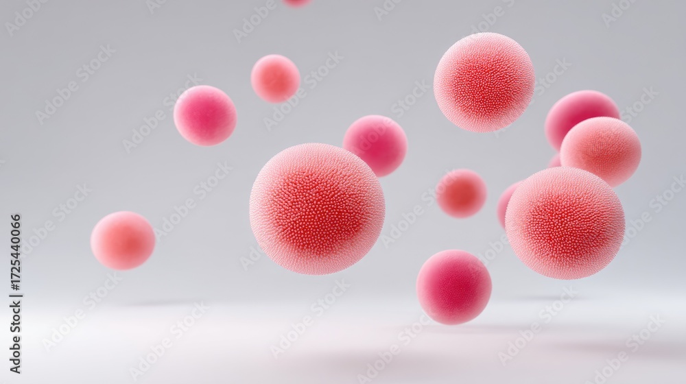 Aufkleber colorful abstract spheres floating in air with soft focus and gradient background