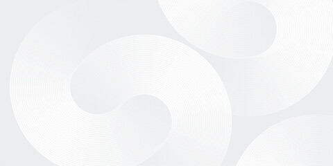 Abstract white glowing geometric lines on gray background. Modern shiny blue circle lines pattern. Futuristic technology concept. Suit for cover, poster modern