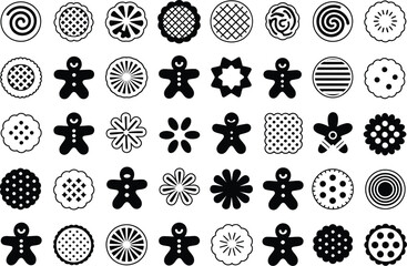 Cookie cutter designs gingerbread man shapes vector graphics
