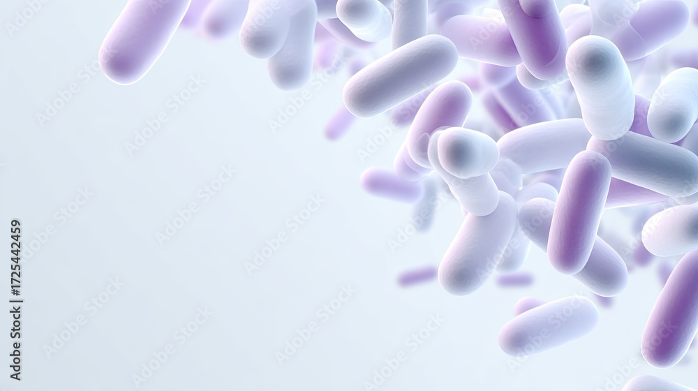 Aufkleber abstract illustration of colorful bacteria and microorganisms in a soft background for science and e