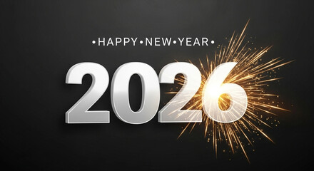 Happy New Year 2026 Fireworks Celebration