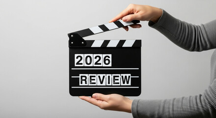 2026 Year Review Clapboard - Movie Production Concept