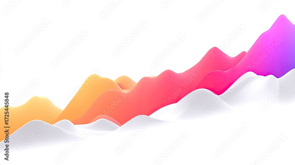 Poster abstract colorful waves with gradient in soft pastel hues for modern design and creative backgrounds