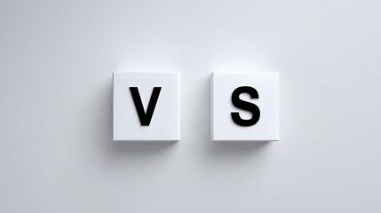 Comparison of Alphabet Letters V and S on Minimalist Background for Conceptual Visualization