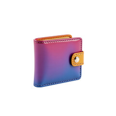 Gradient color bi fold wallet isolated on transparent background