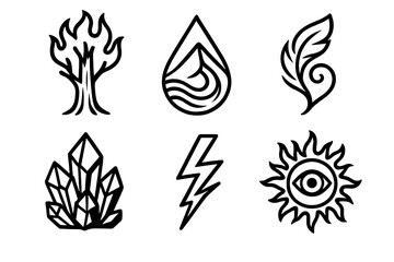 Fototapeta premium Vector Illustration of Elemental Fusion Icons