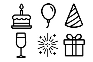 Vector Illustration of Party Celebration Icons
