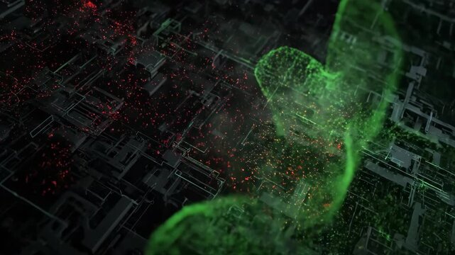 Futuristic Cyber Defense Matrix Flow