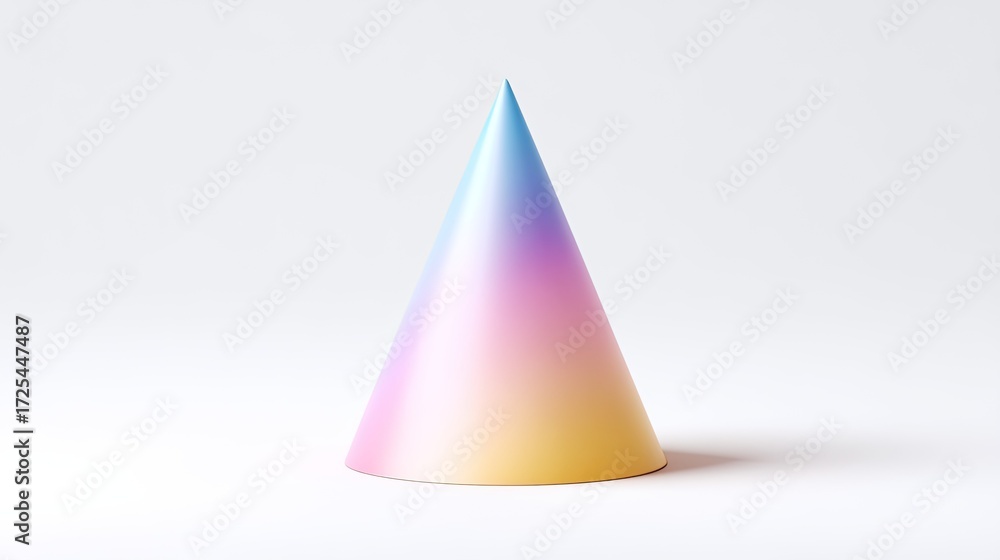 Aufkleber colorful gradient cone shape on a minimalist background for abstract design and modern art applicati